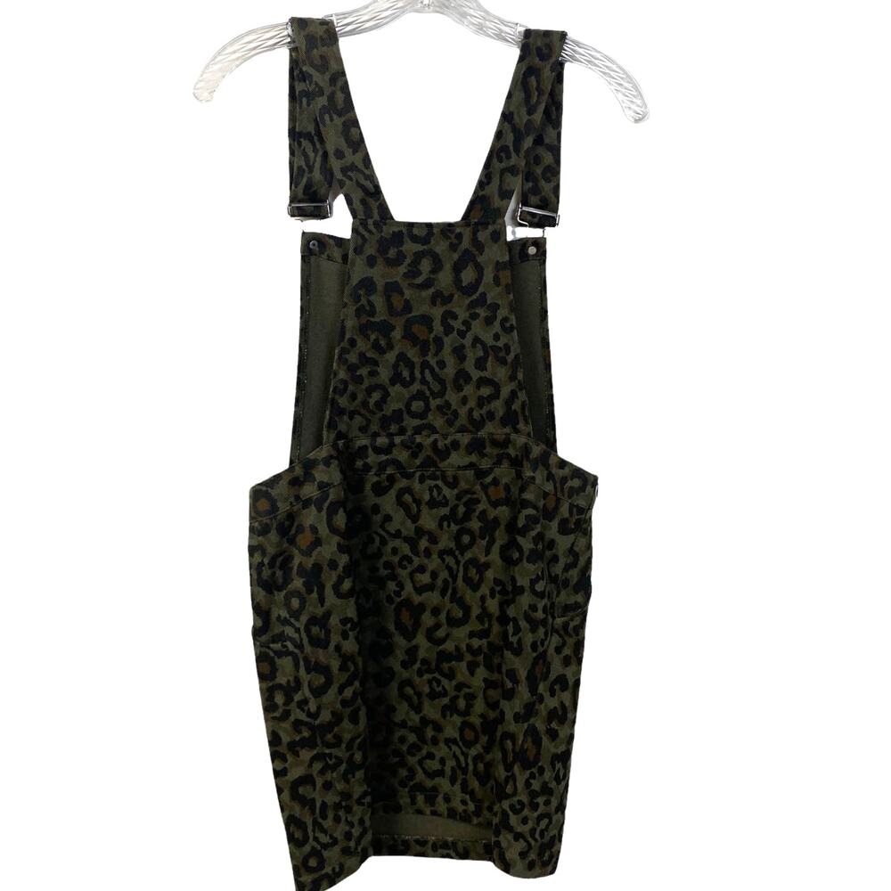 Umgee Bib Overall Dress Animal Print Size S Pockets Fun Cheetah Leopard Short